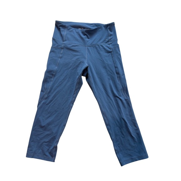 Old Navy Active Blue High Waisted Elevate Cropped Yoga Leggings Womens Large - Picture 2 of 4
